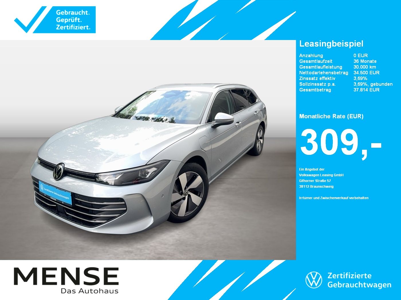 Fahrzeugabbildung Volkswagen Passat Variant 1.5 TSI eHybrid Business DSG CarP