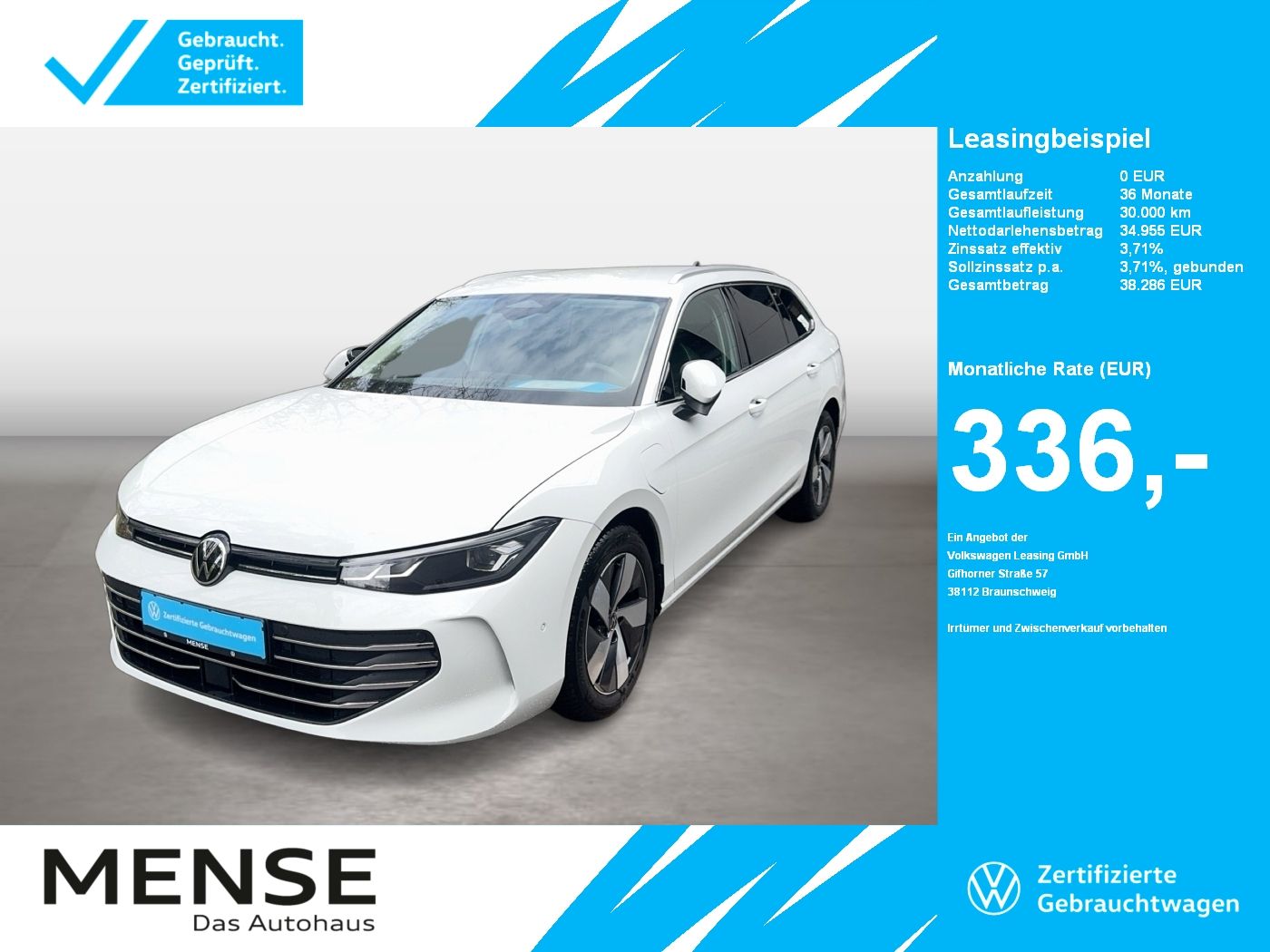Fahrzeuge PKW autohaus mense Volkswagen Passat Variant 1.5 TSI eHybrid DSG Business CarP