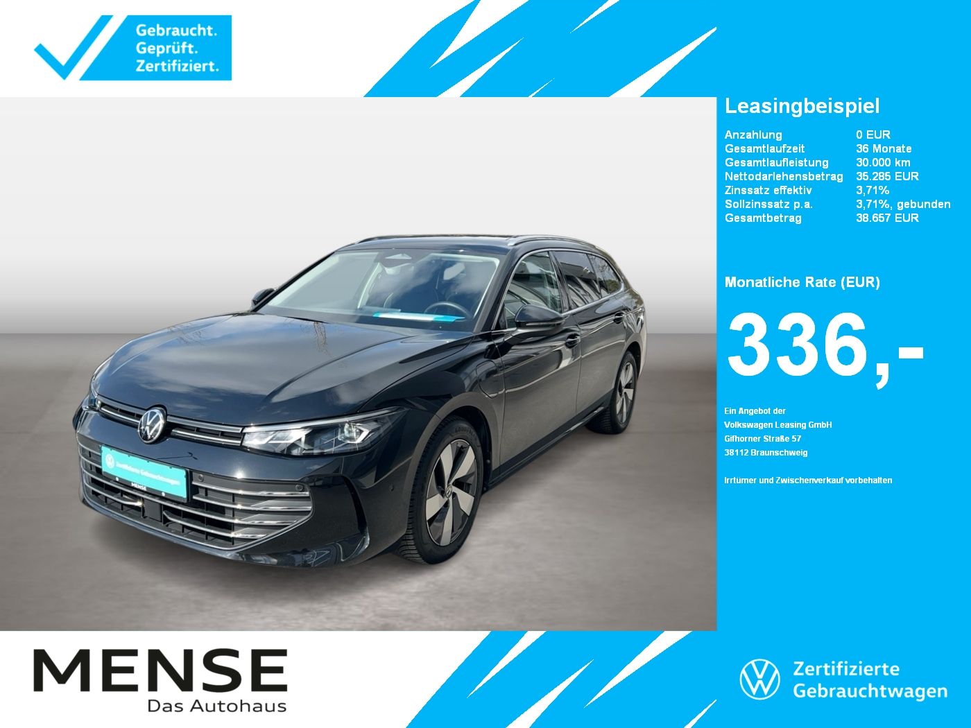 Fahrzeuge PKW autohaus mense Volkswagen Passat Variant 1.5 TSI eHybrid DSG Business CarP
