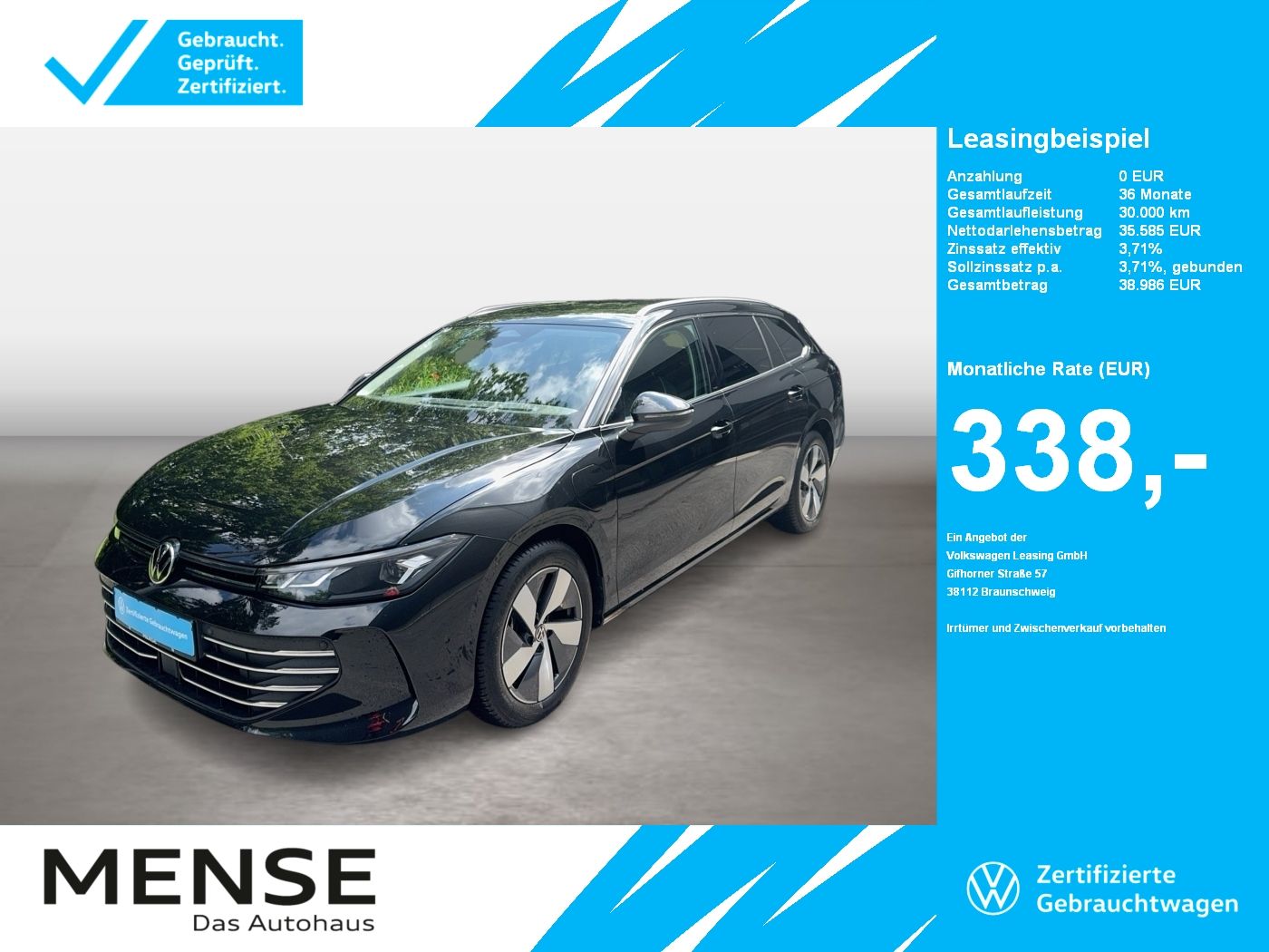 Fahrzeuge PKW autohaus mense Volkswagen Passat Variant 1.5 TSI eHybrid DSG Business CarP