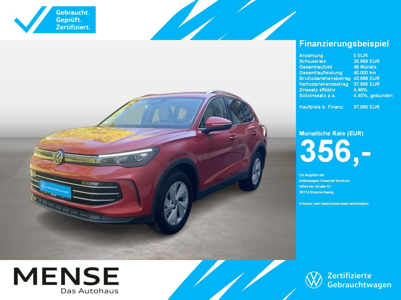 Fahrzeuge PKW autohaus mense Volkswagen Tiguan 2.0 TDI DSG Elegance CarPlay|AHK|ACC|LED