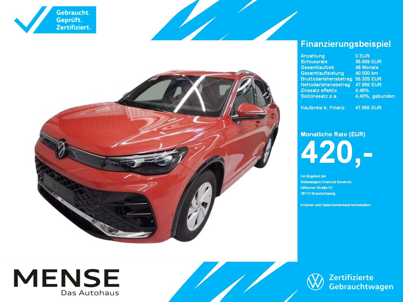 Fahrzeuge PKW autohaus mense Volkswagen Tiguan 2.0 TDI DSG 4Motion R-Line IQ.Light|h/k