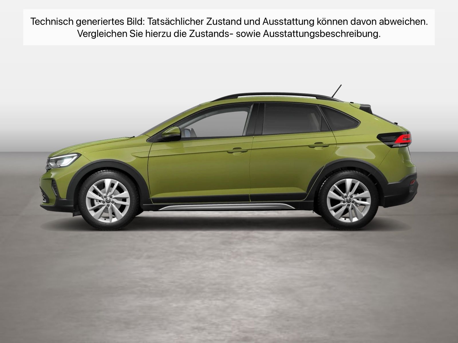Fahrzeugabbildung Volkswagen Taigo 1.0 TSI DSG Life CarPlay LM SHZG LaneAss P - mit KI generiert/bearbeitet