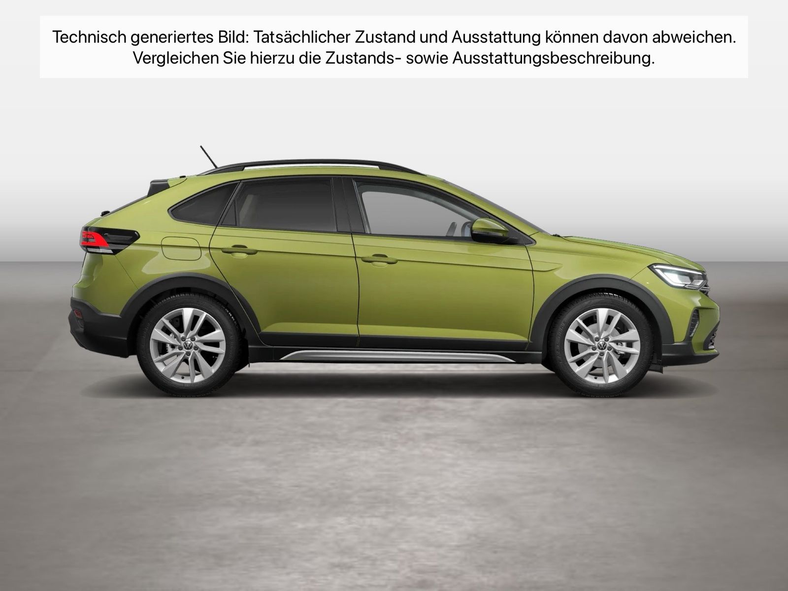 Fahrzeugabbildung Volkswagen Taigo 1.0 TSI DSG Life CarPlay LM SHZG LaneAss P - mit KI generiert/bearbeitet