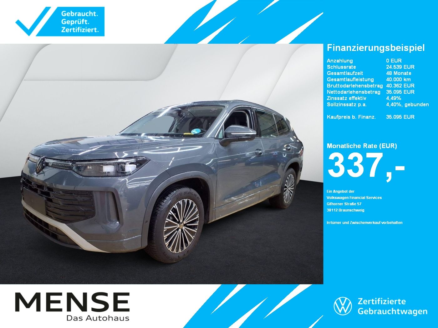 Fahrzeuge PKW autohaus mense Volkswagen Tayron 1.5 eTSI DSG Life IQ.Light|Matrix|CarPlay