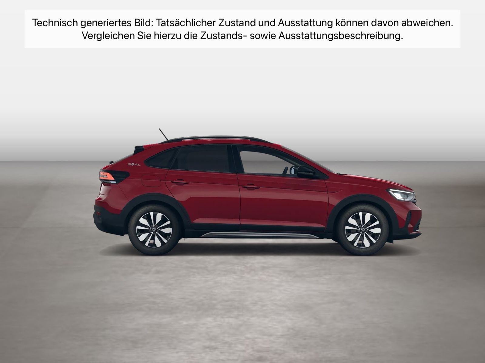 Fahrzeug autohaus mense Fahrzeugabbildung Volkswagen Taigo 1.0 TSI Life Goal CarPlay|ACC|LED|Navi|PDC - mit KI generiert/bearbeitet