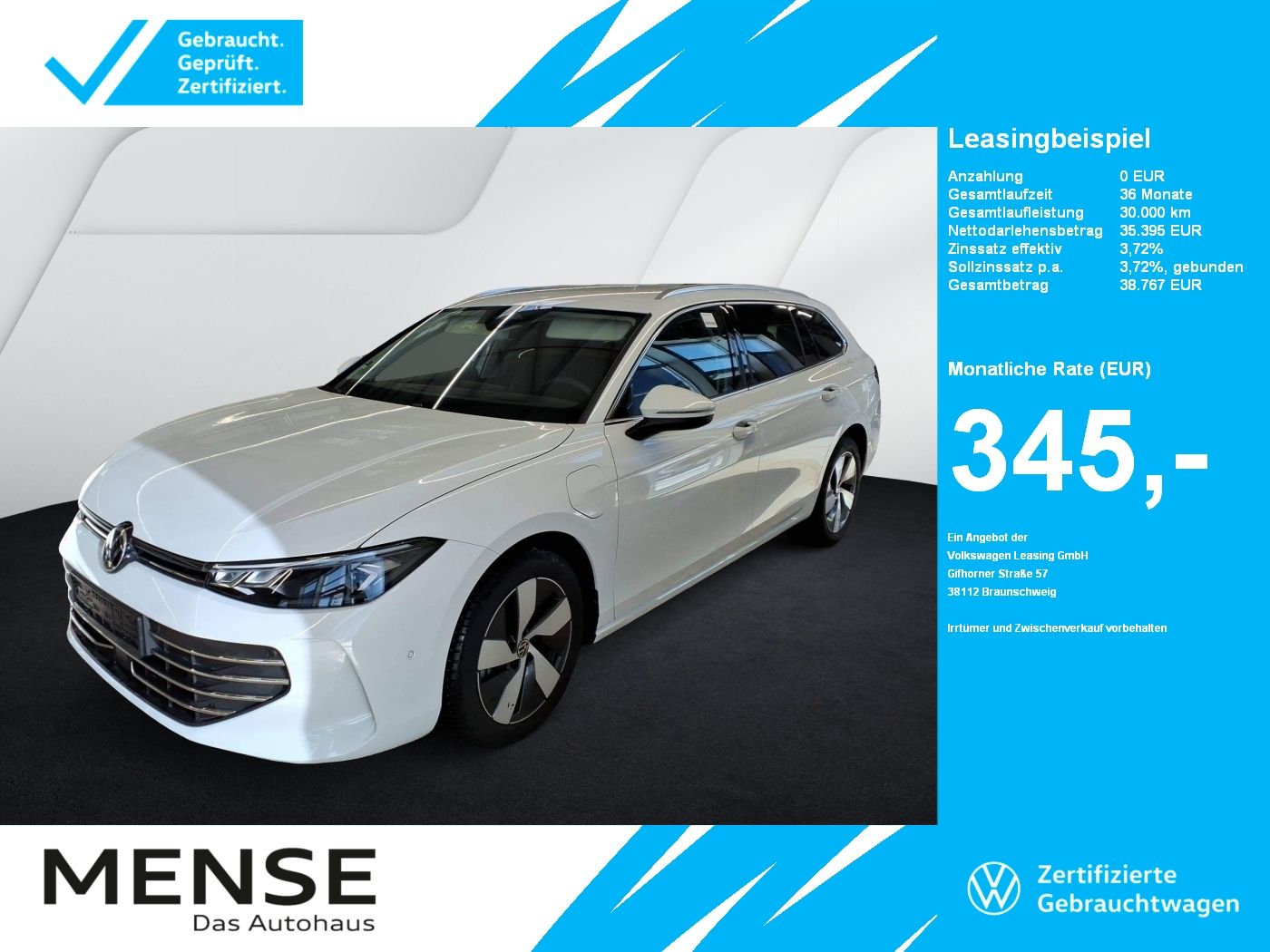 Fahrzeuge PKW autohaus mense Volkswagen Passat Variant 1.5 TSI eHybrid DSG Business AHK