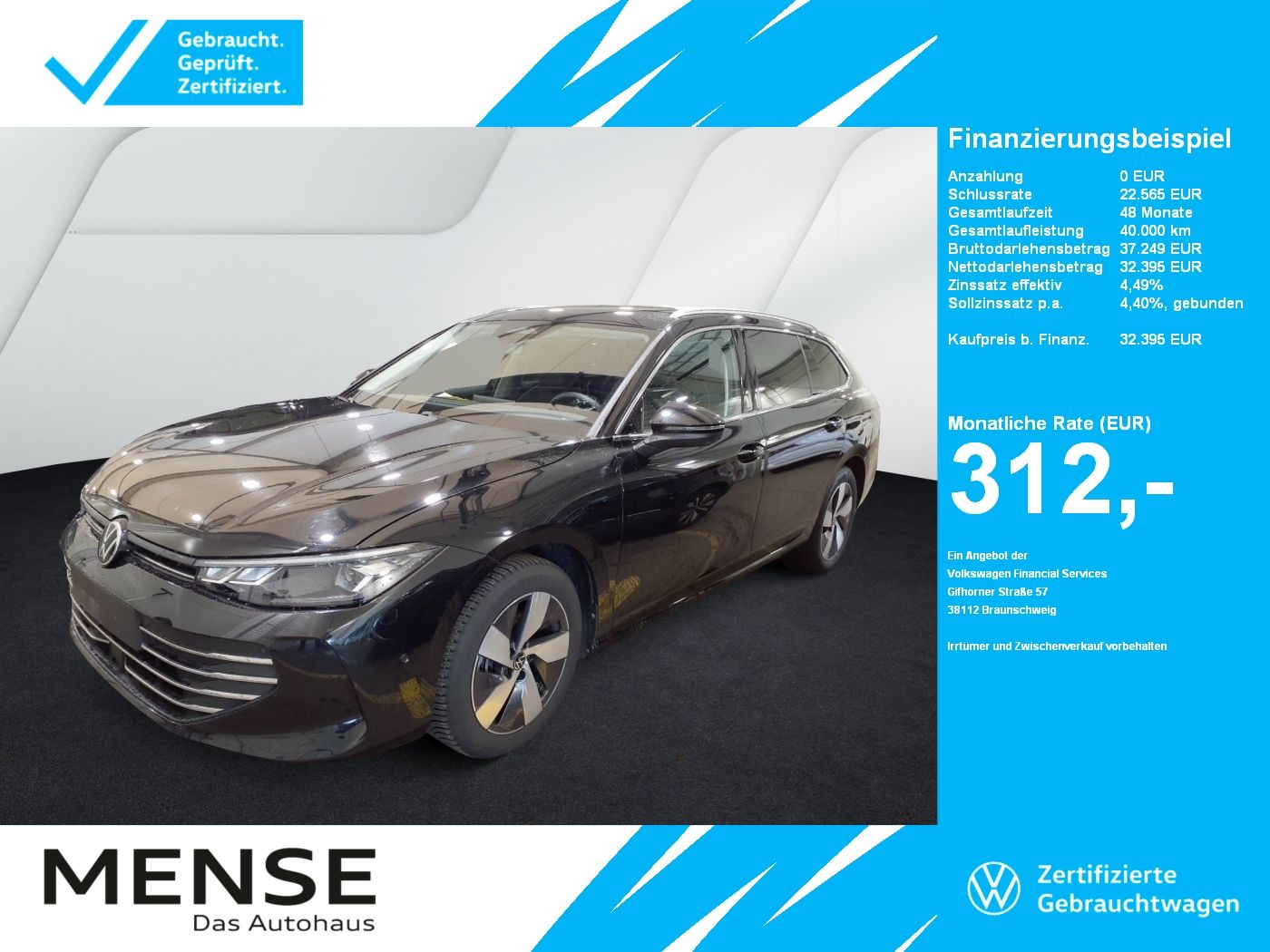 Fahrzeuge PKW autohaus mense Volkswagen Passat Variant 1.5 eTSI DSG Business CarPlay|AHK