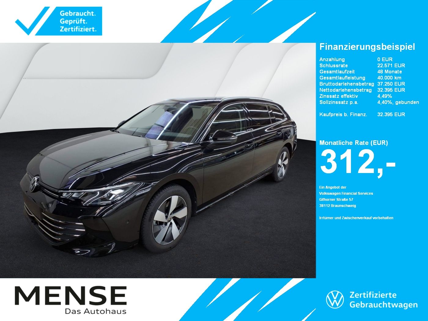 Fahrzeuge PKW autohaus mense Volkswagen Passat Variant 1.5 eTSI DSG Business CarPlay|AHK