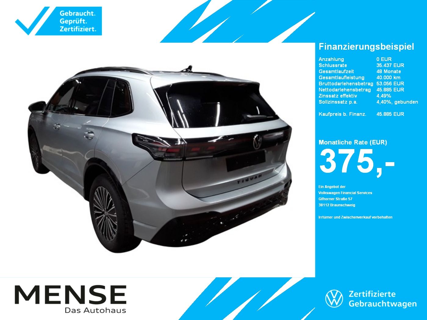 Fahrzeuge PKW autohaus mense Volkswagen Tiguan 1.5 eHybrid DSG R-Line IQ.Light|Matrix|SD