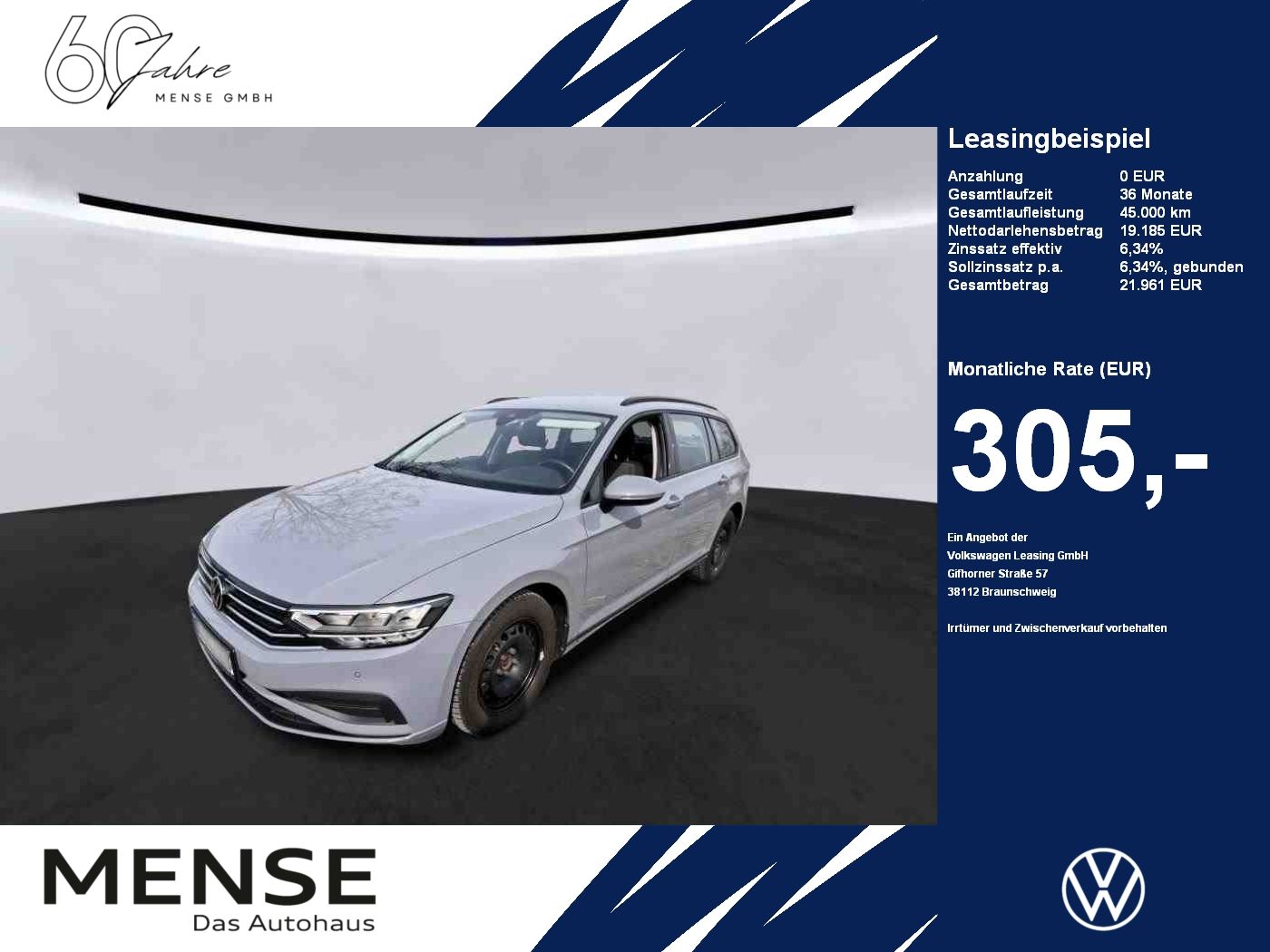 Fahrzeuge PKW autohaus mense Volkswagen Passat Variant 2.0 TDI DSG CarPlay|ACC|LED|Navi