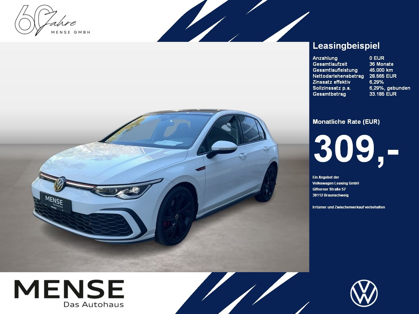 Fahrzeuge PKW autohaus mense Volkswagen Golf VIII GTI DSG CarPlay|Pano|SD|ACC|LED|Navi