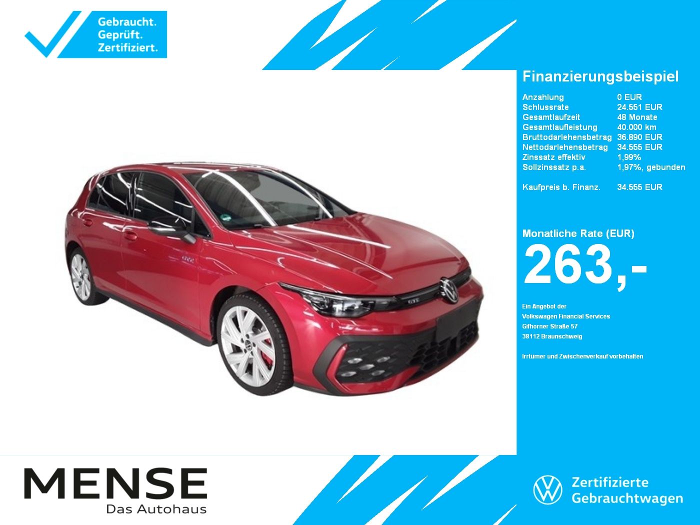 Fahrzeuge PKW autohaus mense Volkswagen Golf VIII GTE DSG IQ.Light|Matrix|CarPlay|AHK|LM