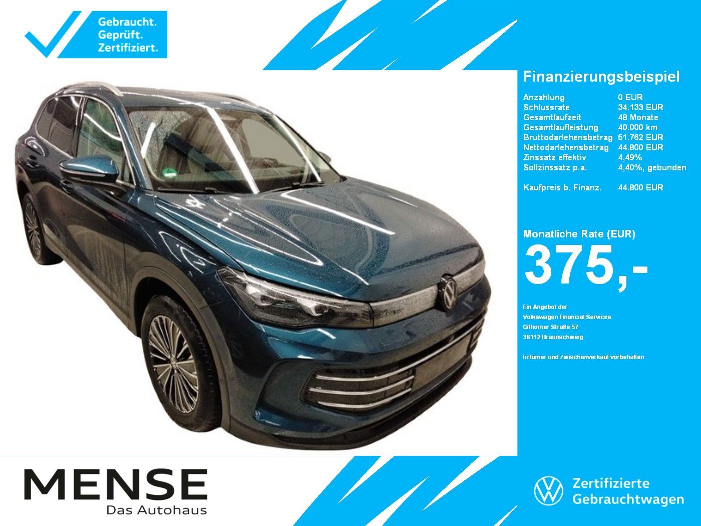 Fahrzeugabbildung Volkswagen Tiguan 1.5 TSI eHybrid DSG Elegance IQ.Light|AHK