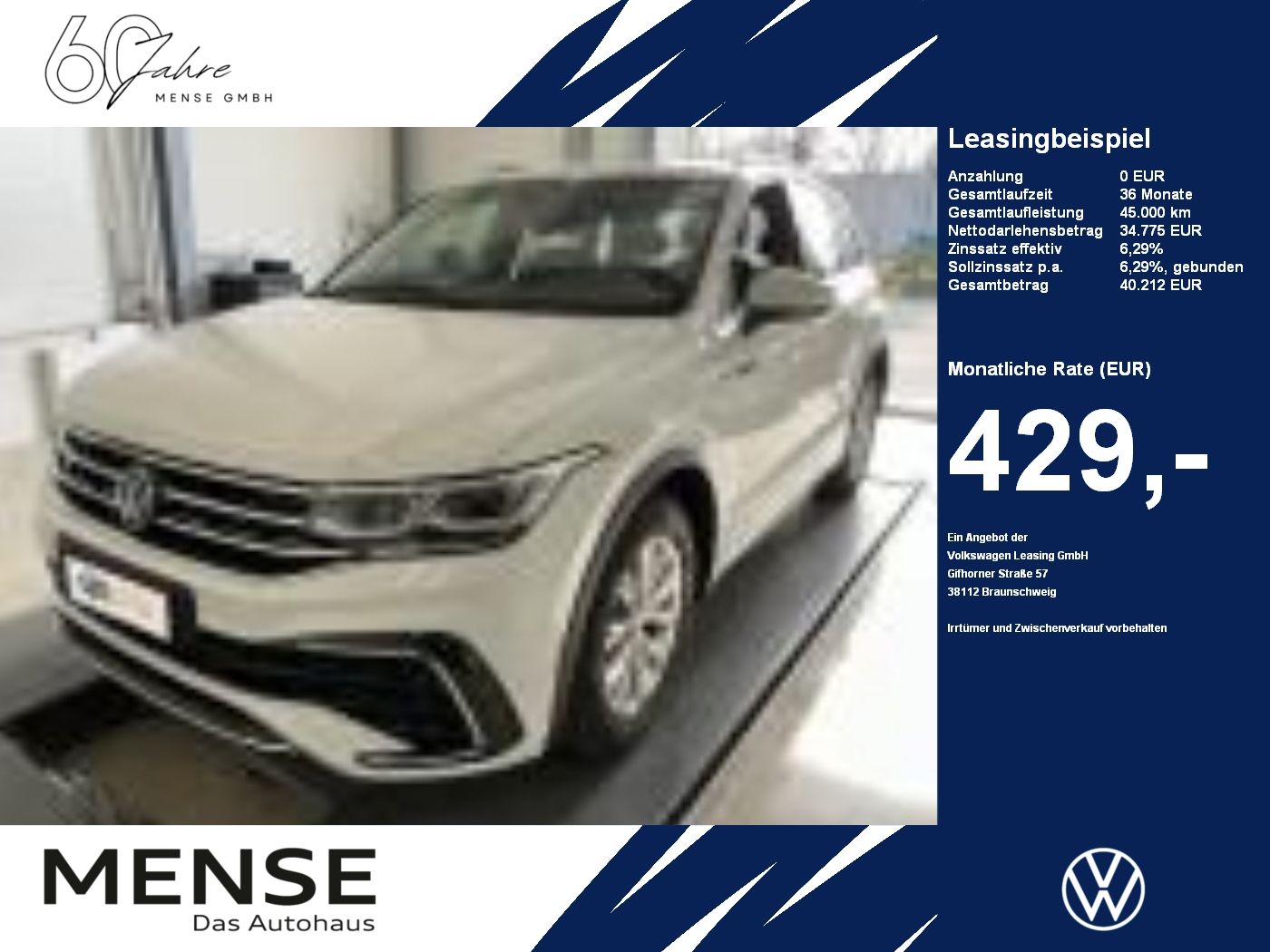 Fahrzeuge PKW autohaus mense Volkswagen Tiguan 2.0 TDI R-line IQ.Light|Matrix|CarPlay|SD