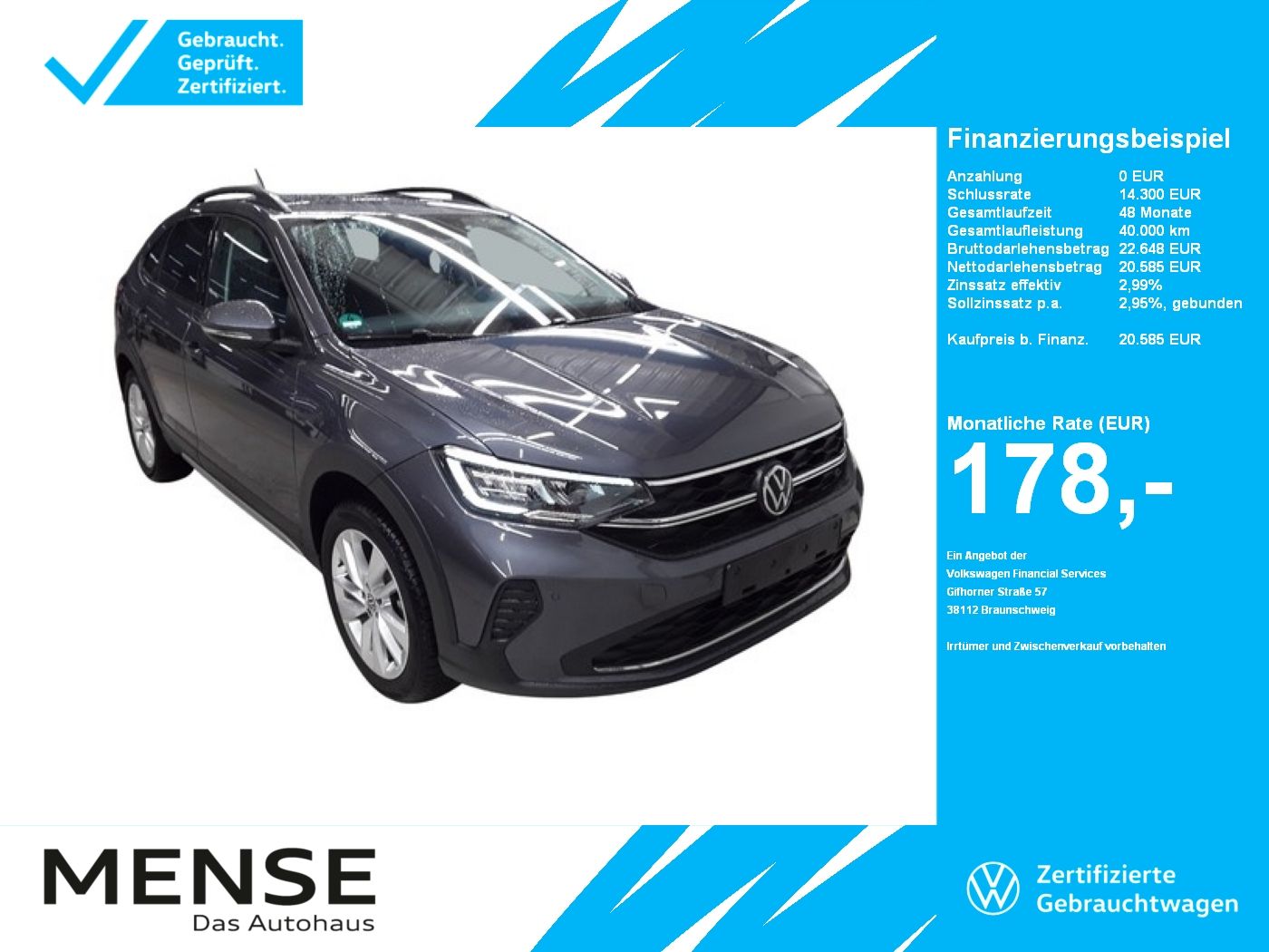 Fahrzeuge PKW autohaus mense Volkswagen Taigo 1.0 TSI Life CarPlay|LED|VirtualCP|KlimaA