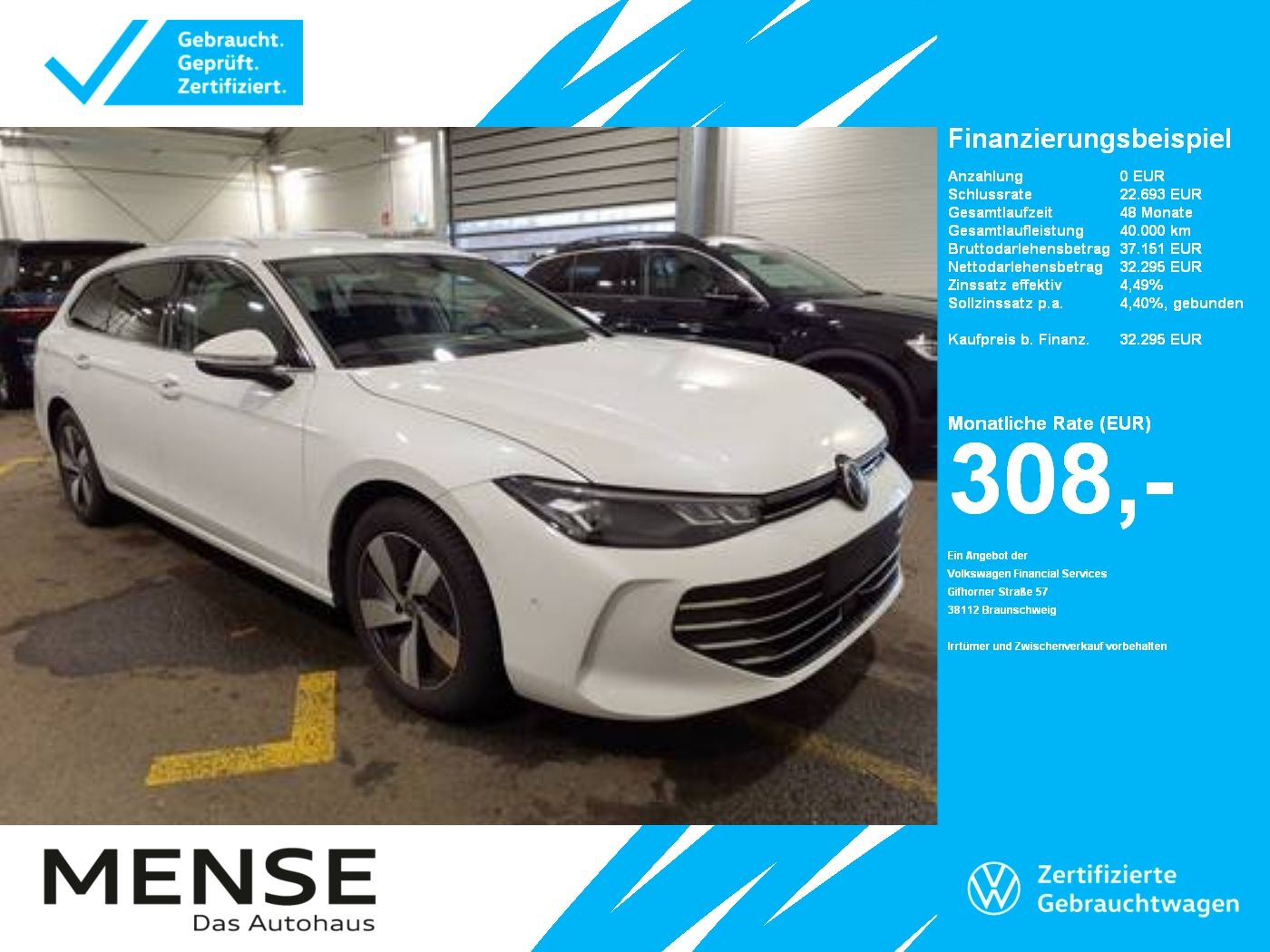 Fahrzeuge PKW autohaus mense Volkswagen Passat Variant 1.5 eTSI DSG Business CarPlay|AHK