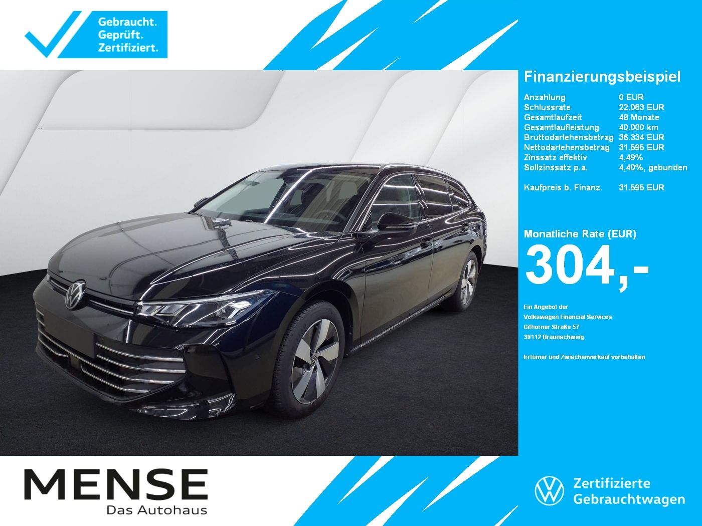 Fahrzeuge PKW autohaus mense Volkswagen Passat Variant 1.5 eTSI DSG Business CarPlay|AHK