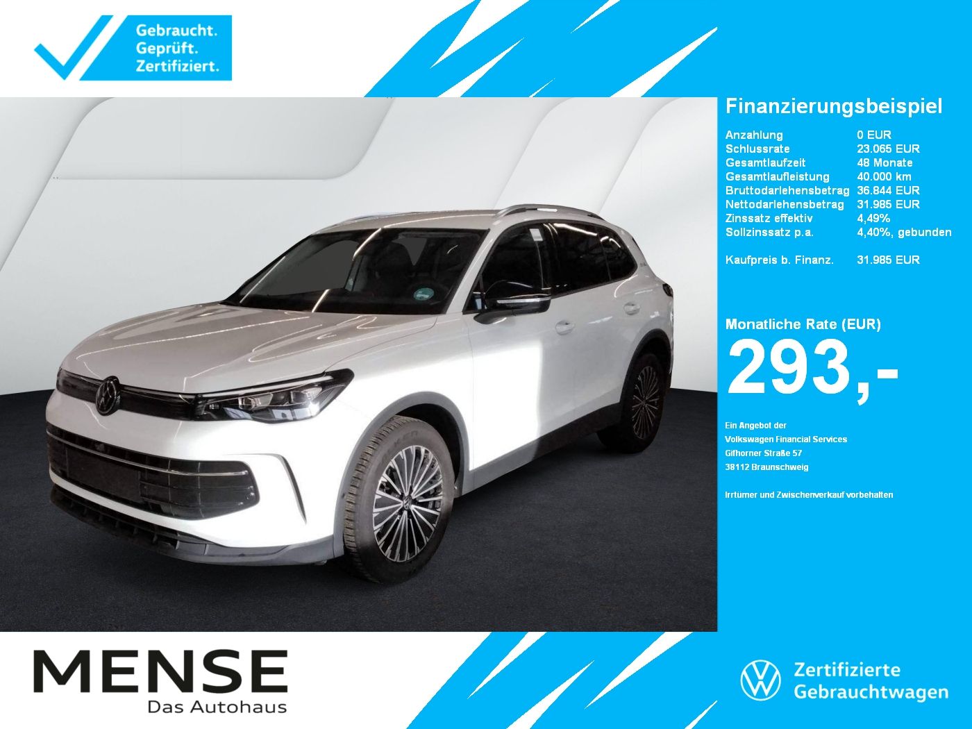 Fahrzeuge PKW autohaus mense Volkswagen Tiguan 1.5 eTSI DSG Goal Life CarPlay|AHK|ACC|LM