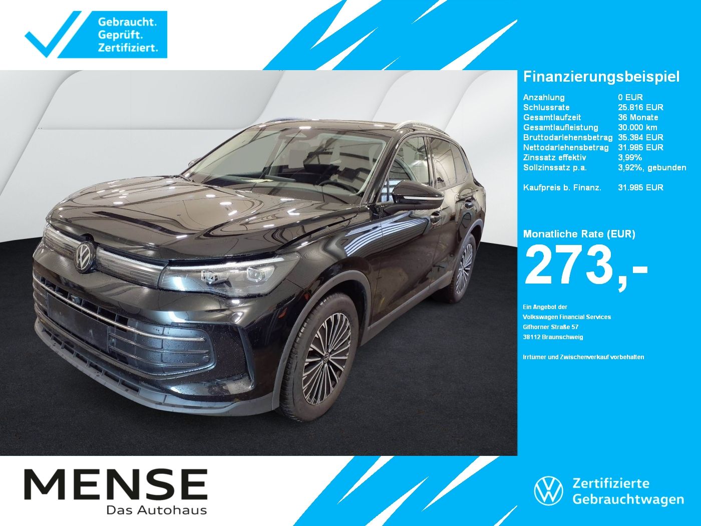 Fahrzeuge PKW autohaus mense Volkswagen Tiguan 1.5 eTSI DSG Goal Life CarPlay|AHK|ACC|LM