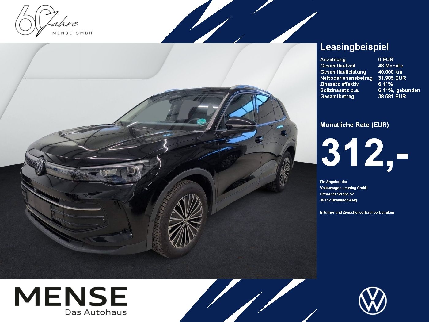 Fahrzeuge PKW autohaus mense Volkswagen Tiguan 1.5 eTSI DSG Goal Life CarPlay|AHK|ACC|LM