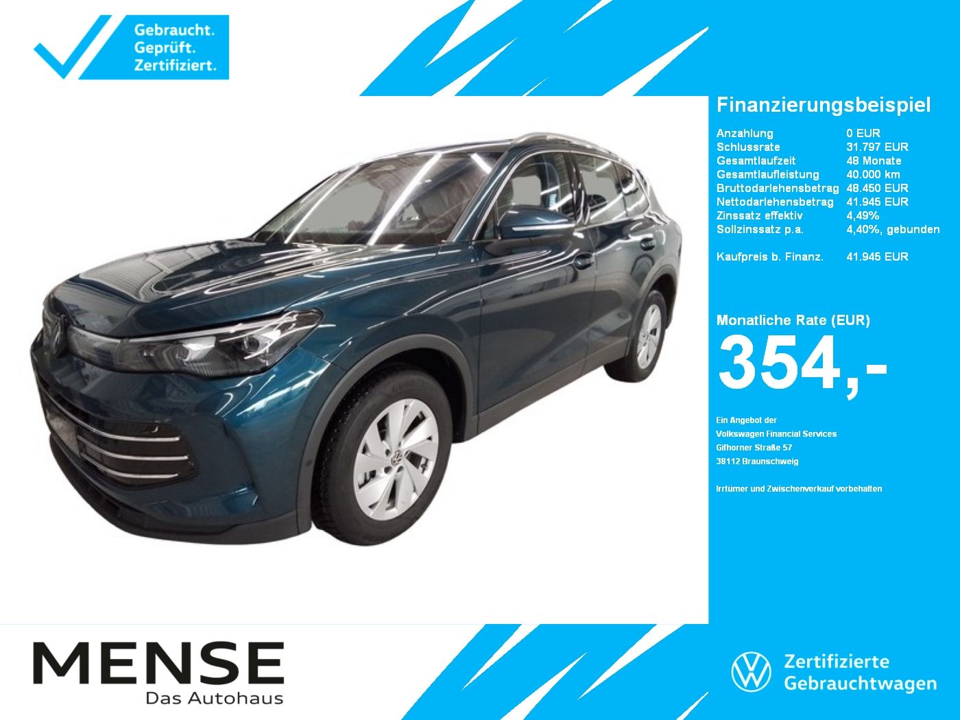 Fahrzeuge PKW autohaus mense Volkswagen Tiguan 2.0 TDI DSG Elegance IQ.Light|Matrix|AHK
