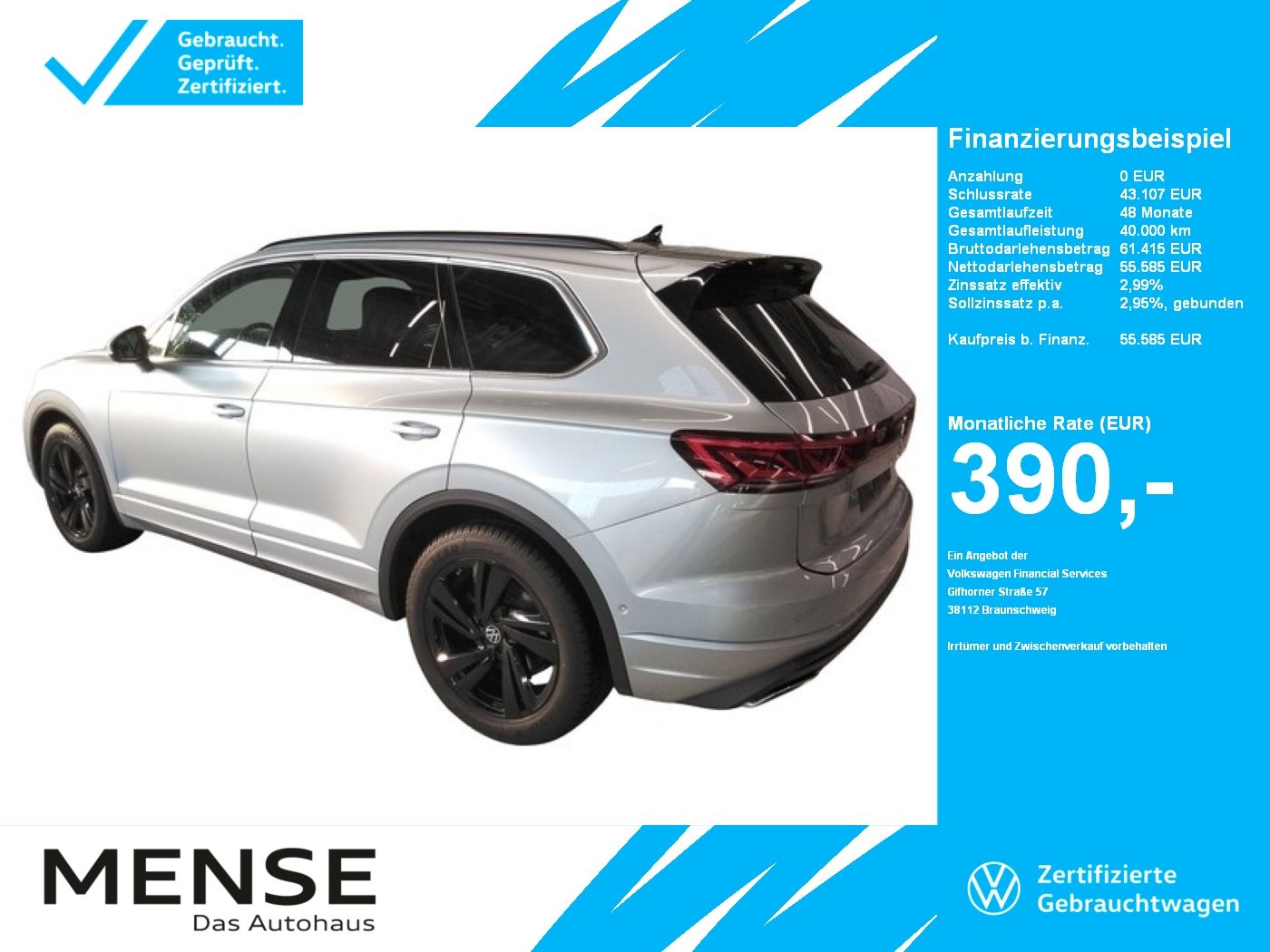 Fahrzeuge PKW autohaus mense Volkswagen Touareg 3.0 TDI DSG 4Motion Elegance IQ.Light|LM