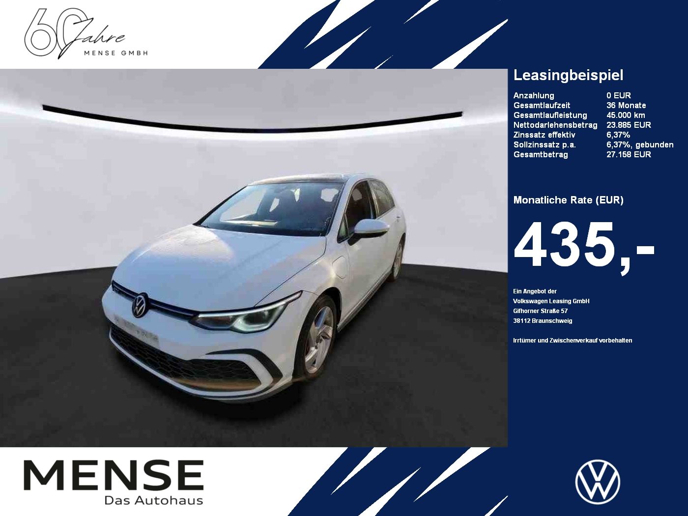 Fahrzeuge PKW autohaus mense Volkswagen Golf VIII 1.4 TSI eHybrid DSG CarPlay|AHK|Pano