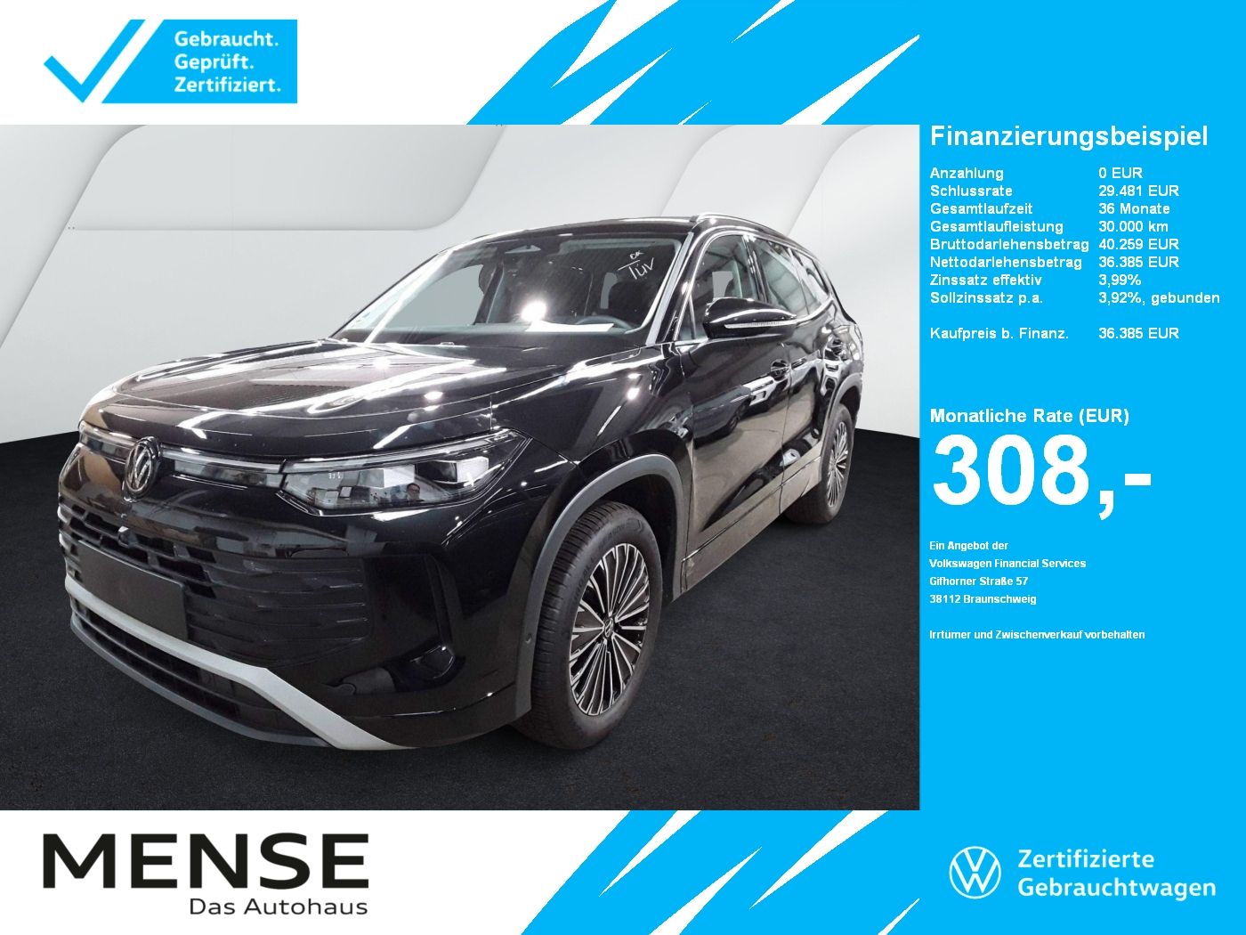 Fahrzeuge PKW autohaus mense Volkswagen Tayron 1.5 eTSI DSG Life IQ.Light|Matrix|CarPlay