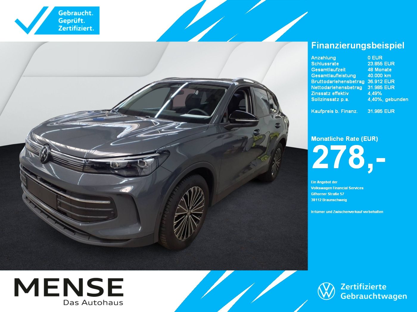 Fahrzeuge PKW autohaus mense Volkswagen Tiguan 1.5 eTSI DSG Goal CarPlay|AHK|ACC|LED|PDC