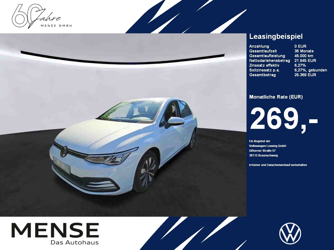 Fahrzeuge PKW autohaus mense Volkswagen Golf VIII 1.0 eTSI DSG MOVE CarPlay|ACC|LED|PDC