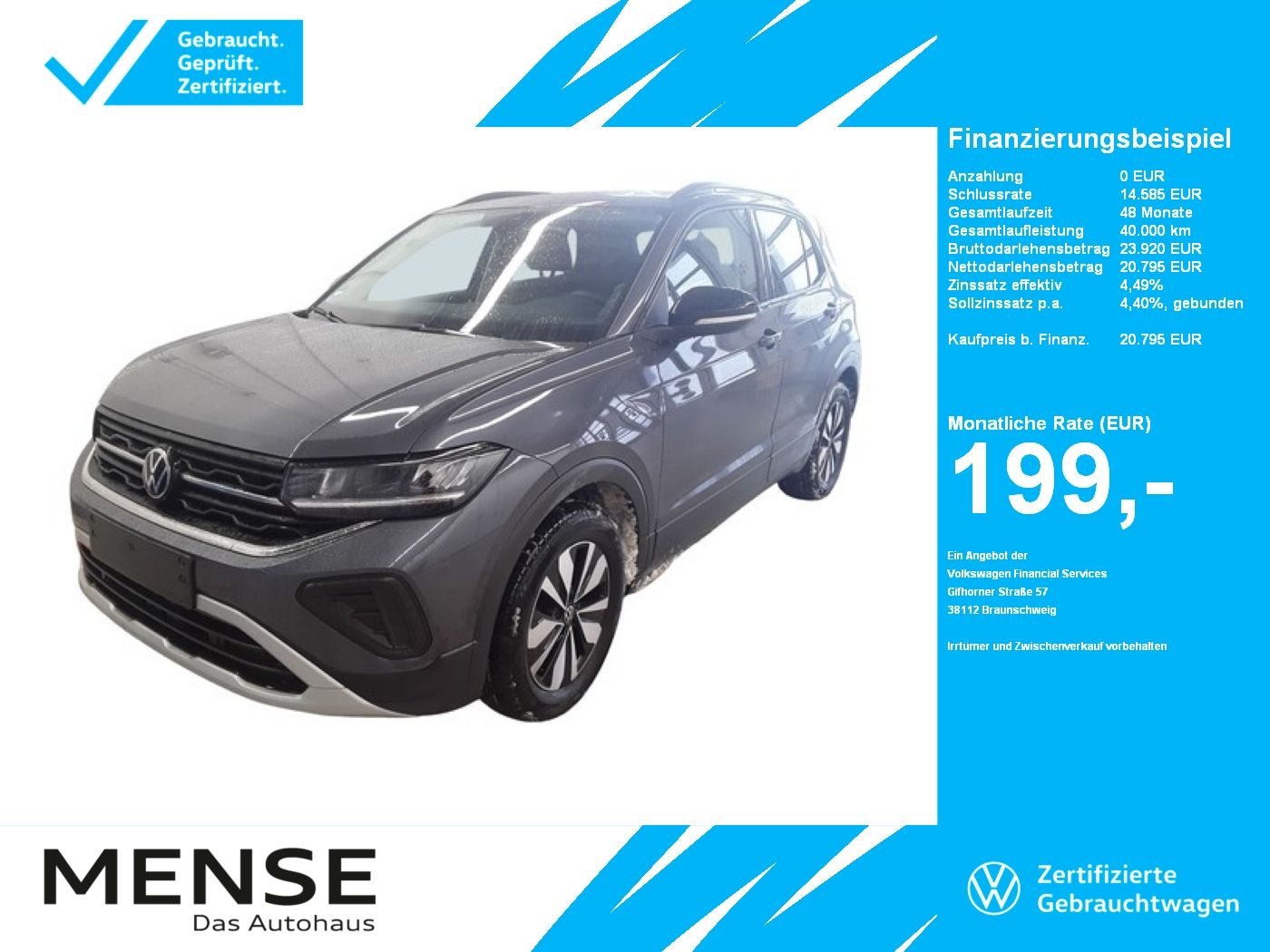 Fahrzeuge PKW autohaus mense Volkswagen T-Cross 1.0 TSI Life Goal CarPlay|ACC|LED|KlimaA