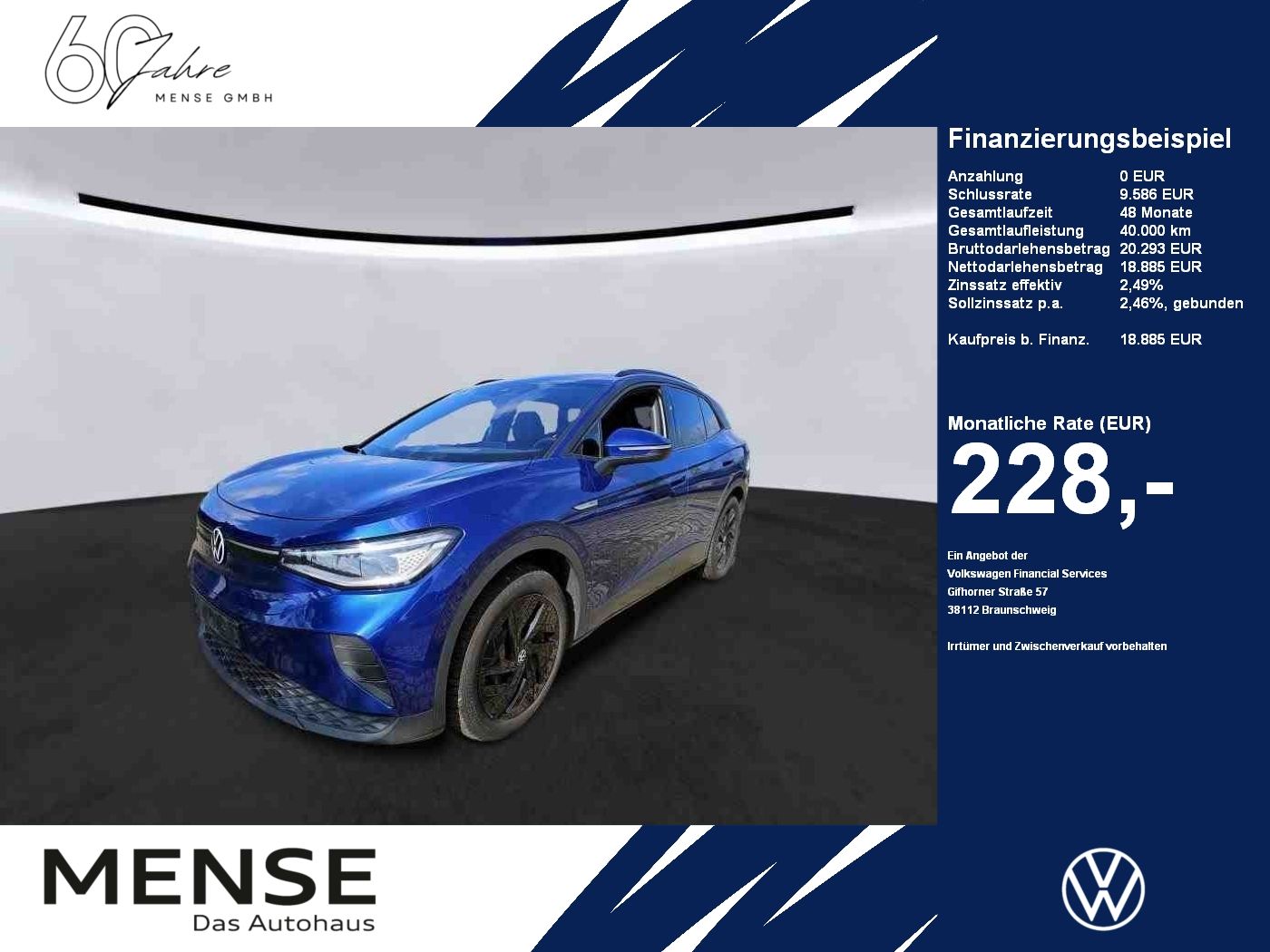 Fahrzeuge PKW autohaus mense Volkswagen ID.4 Pro Performance IQ.Light|Matrix|CarPlay|AHK