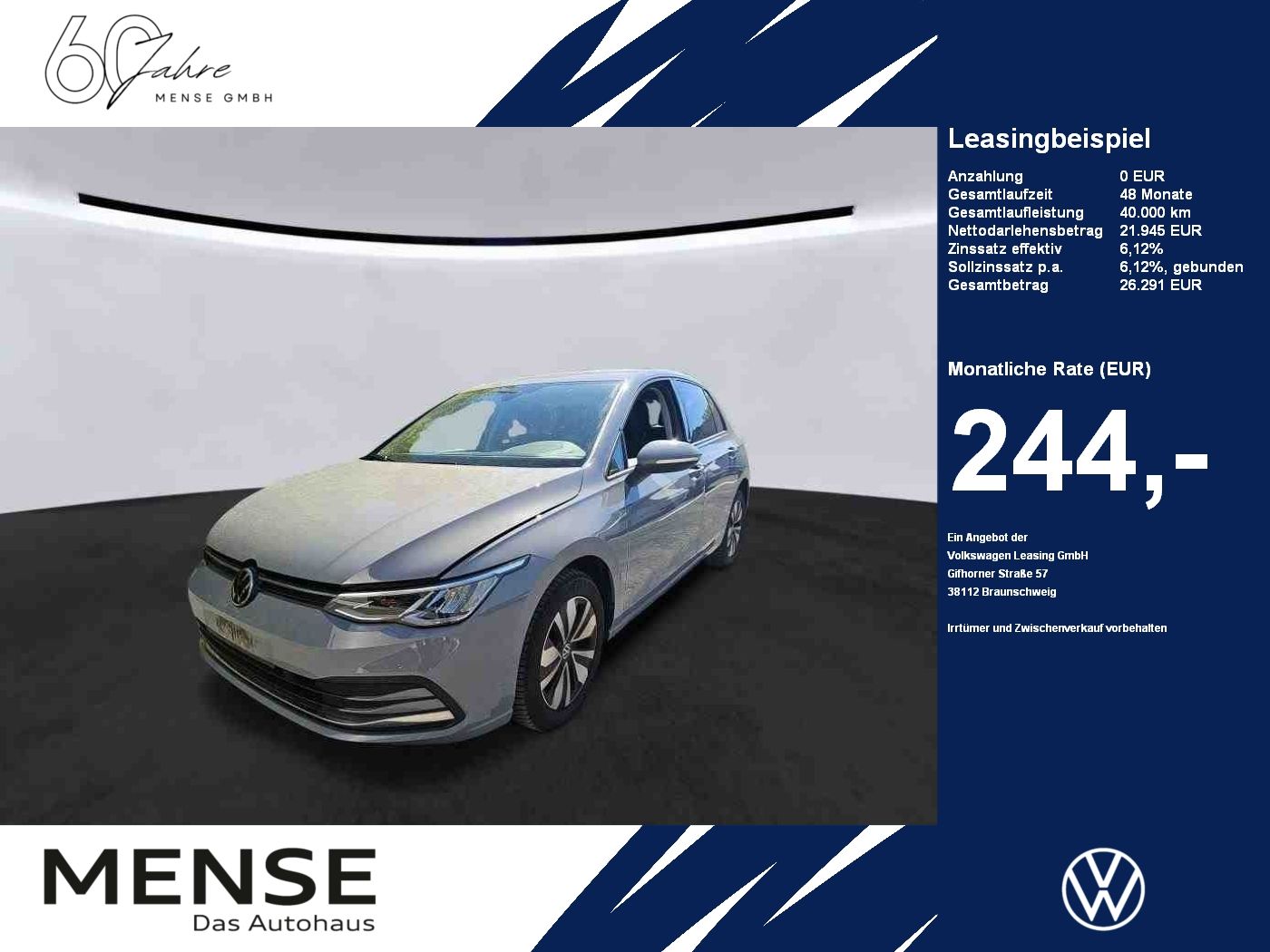 Fahrzeuge PKW autohaus mense Volkswagen Golf VIII 1.0 eTSI DSG Move CarPlay|ACC|LED|PDC