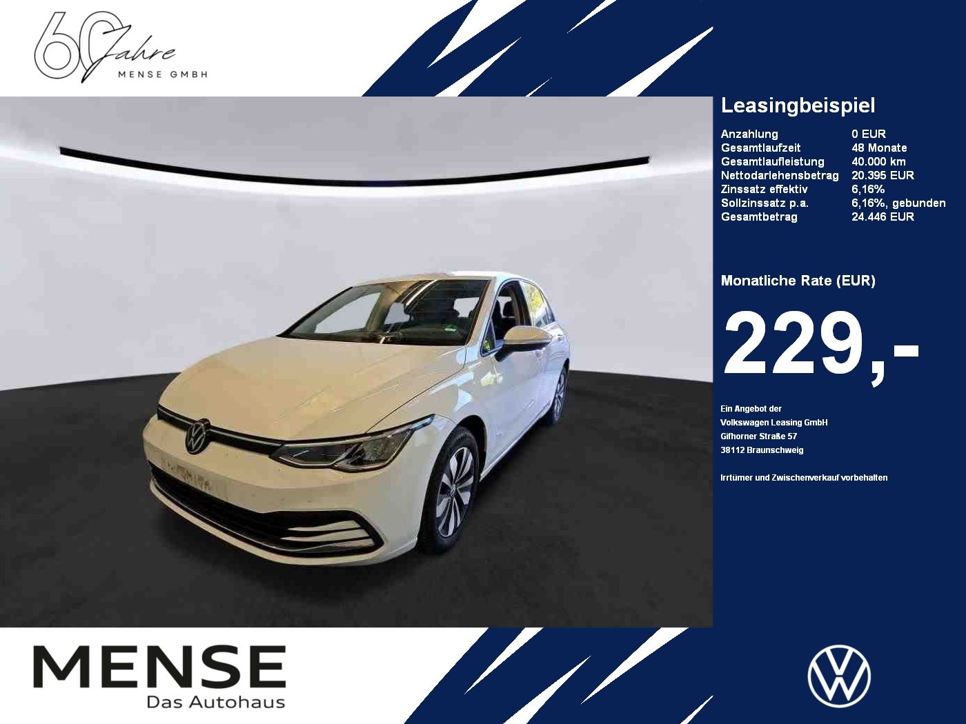 Fahrzeuge PKW autohaus mense Volkswagen Golf VIII 1.0 eTSI DSG Move Life CarPlay|ACC|LED