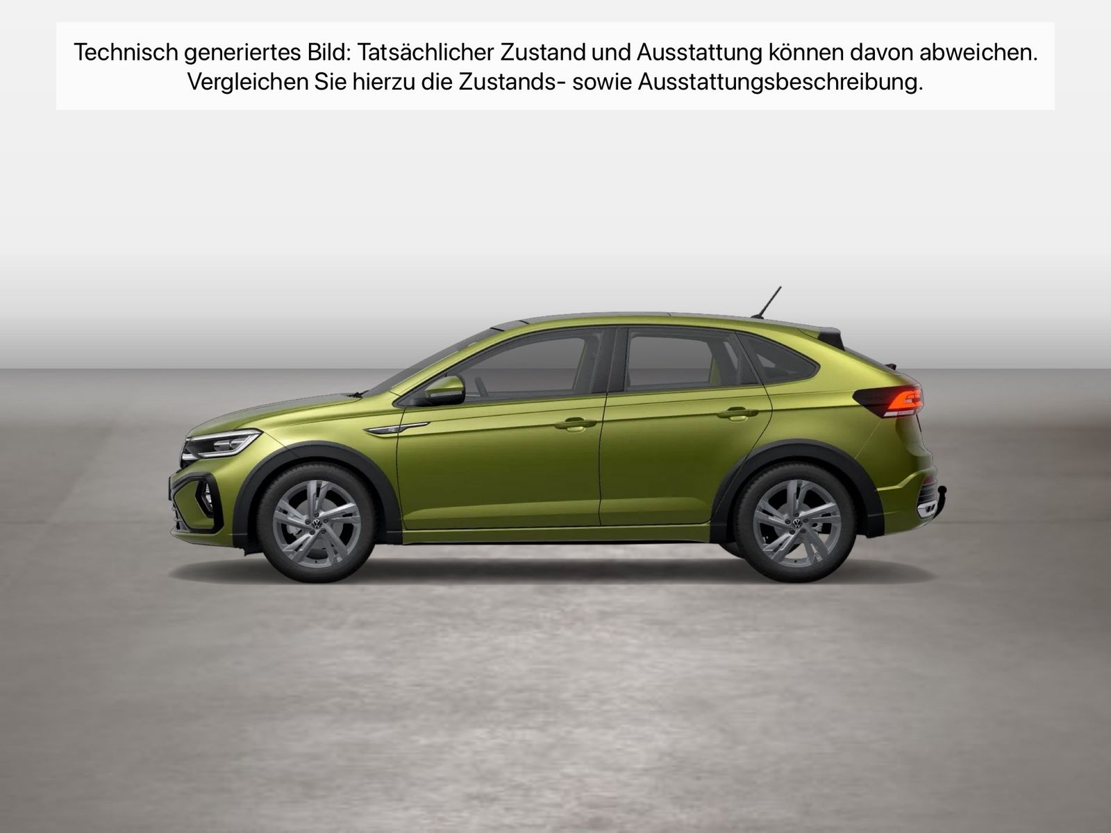 Fahrzeugabbildung Volkswagen Taigo 1.5 TSI DSG IQ.DRIVE R-Line IQ.Light|AHK - mit KI generiert/bearbeitet