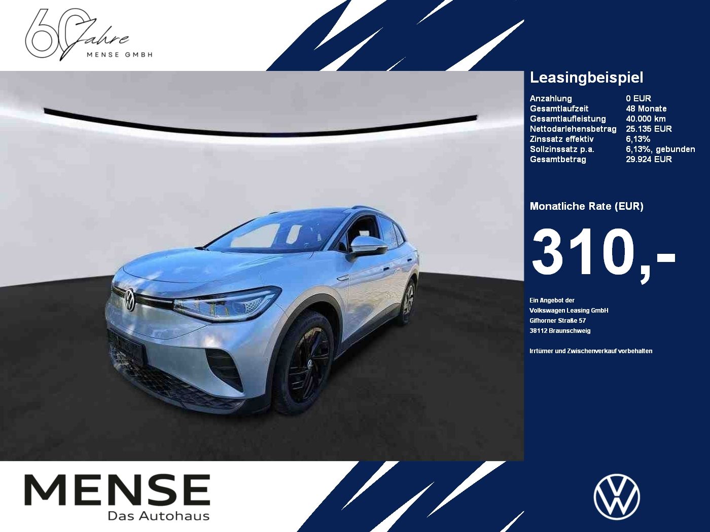 Fahrzeuge PKW autohaus mense Volkswagen ID.4 Pro Performance IQ.Light|Matrix|CarPlay|AHK
