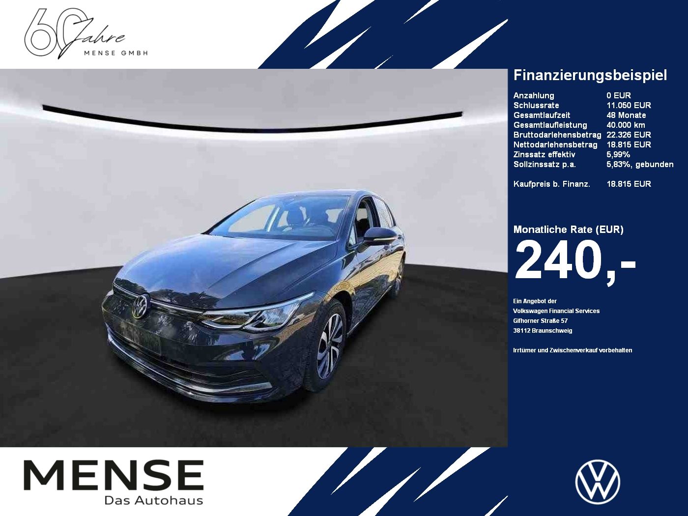 Fahrzeuge PKW autohaus mense Volkswagen Golf VIII 1.5TSI Life Active CarPlay|LED|Navi|LM