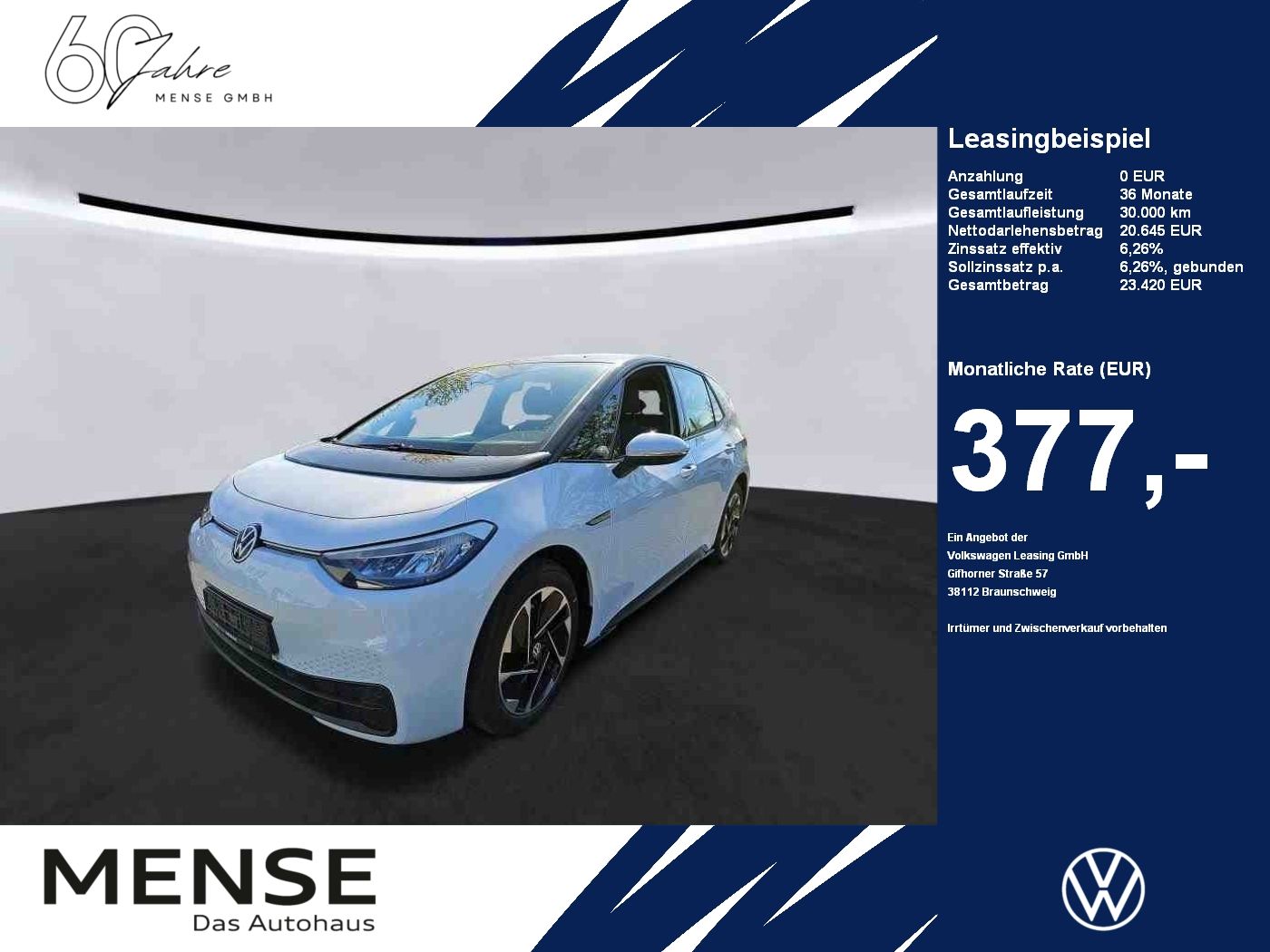 Fahrzeuge PKW autohaus mense Volkswagen ID.3 Pro Performance CarPlay|LED|Navi|KlimaA|PDC