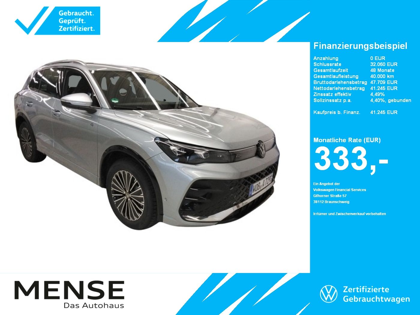 Fahrzeuge PKW autohaus mense Volkswagen Tiguan 2.0 TDI DSG R-LIne IQ.Light Matrix AHK LM