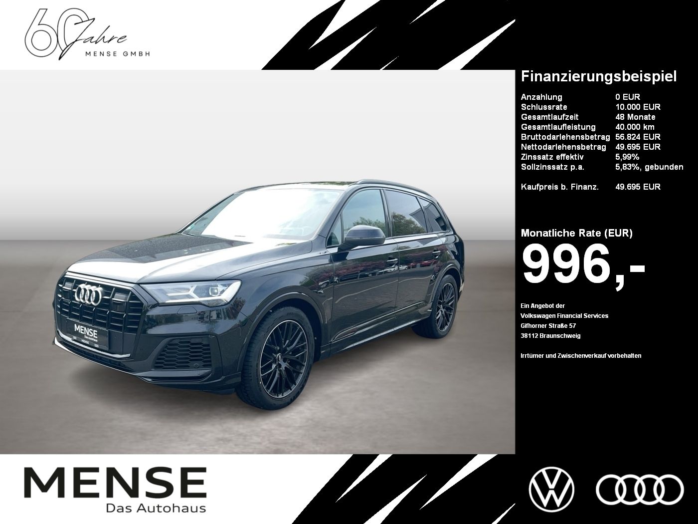 Fahrzeuge PKW autohaus mense Audi Q7 50 TDI Quattro tiptronic S line AHK|HUD|Luft