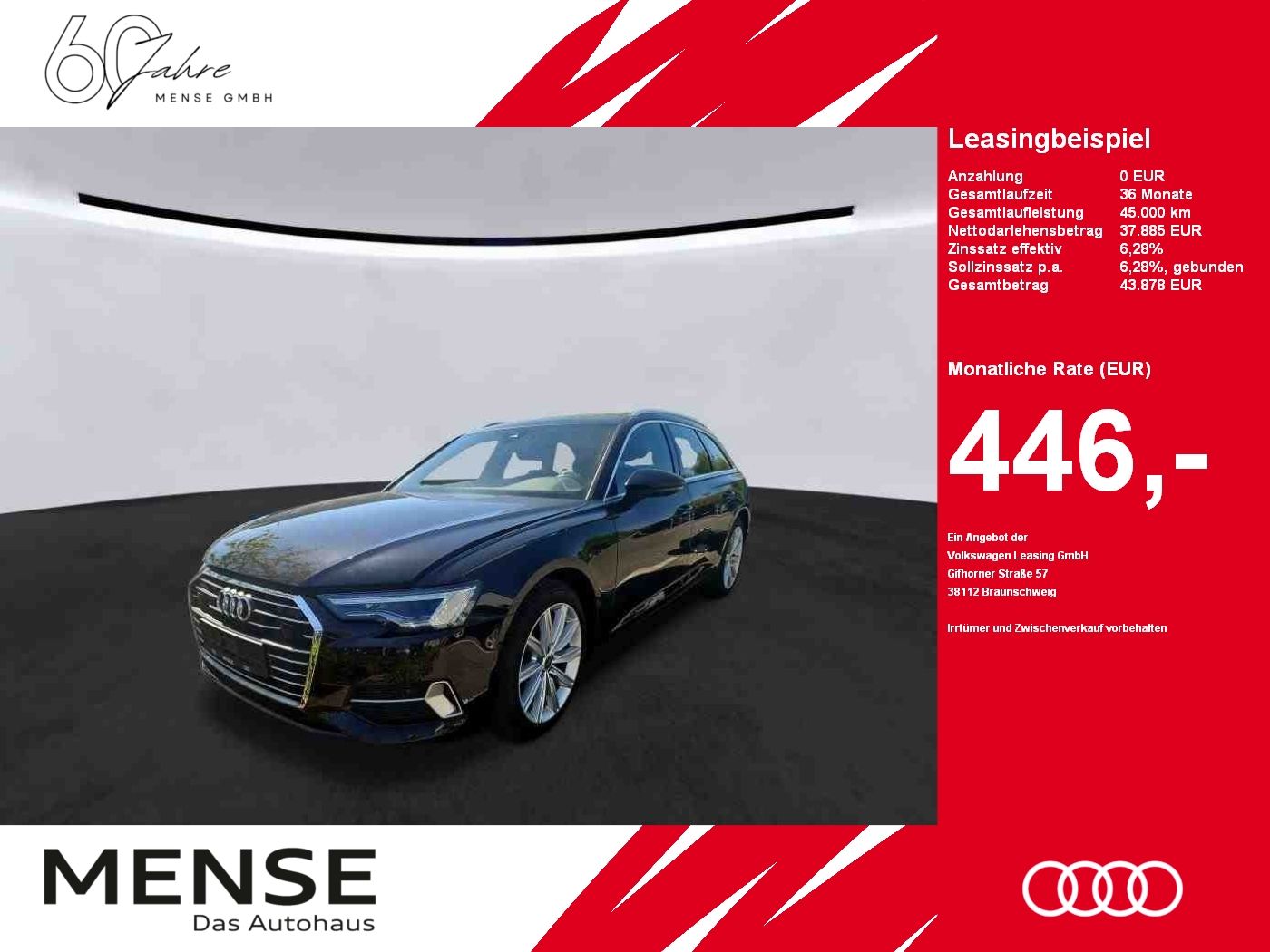 Fahrzeuge PKW autohaus mense Audi A6 Avant 45 TFSI quattro sport Matrix AHK Pano