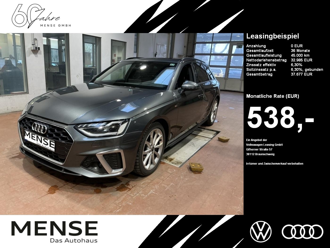 Fahrzeuge PKW autohaus mense Audi A4 Avant 50 TDI quattro tiptronic S line Matrix