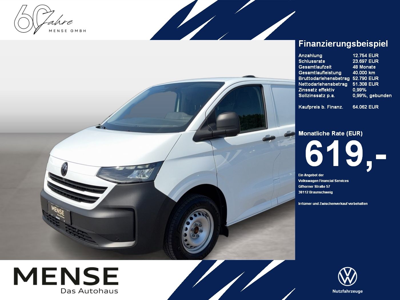 Fahrzeuge PKW autohaus mense Volkswagen NFZ e-Transporter Kasten Motor: BEV 100 kW 64 kW