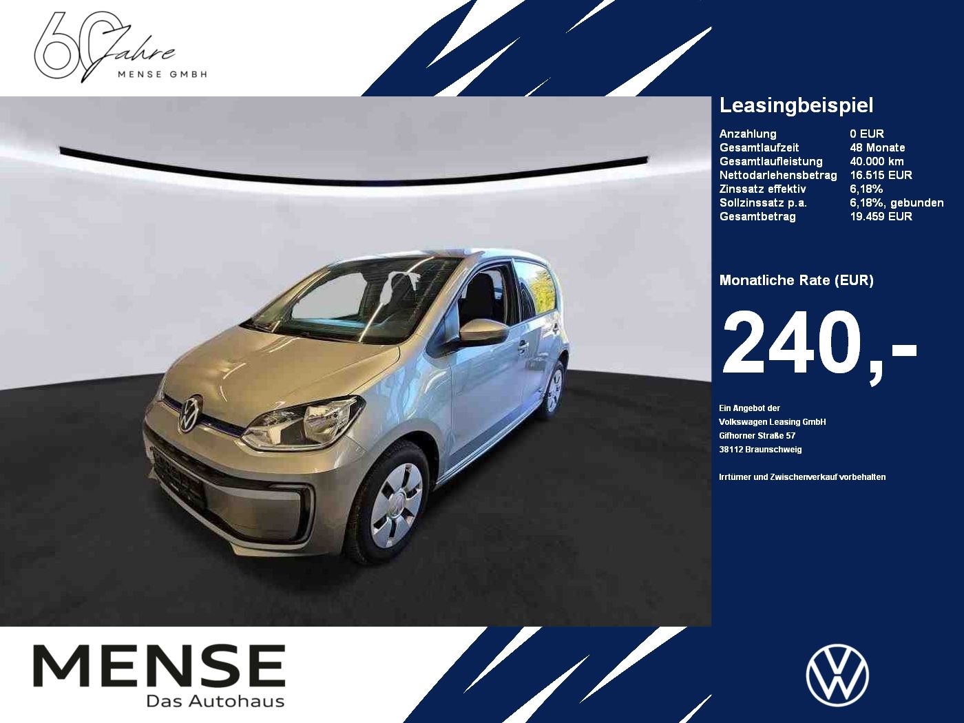 Fahrzeuge PKW autohaus mense Volkswagen e-up! move up! Style Plus electric KlimaA SHZG