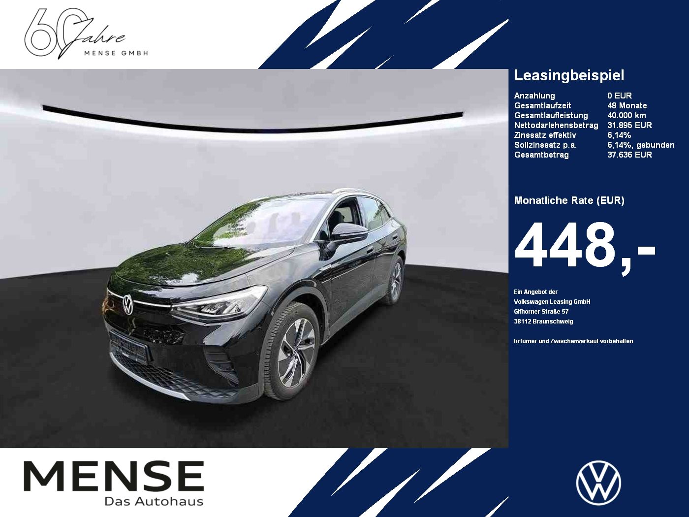 Fahrzeuge PKW autohaus mense Volkswagen ID.4 Pro Performance electric CarPlay ACC LED LM