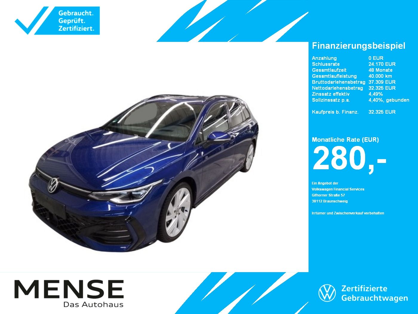 Fahrzeuge PKW autohaus mense Volkswagen Golf VIII Variant 1.5 TSI R-Line IQ.Light Matrix