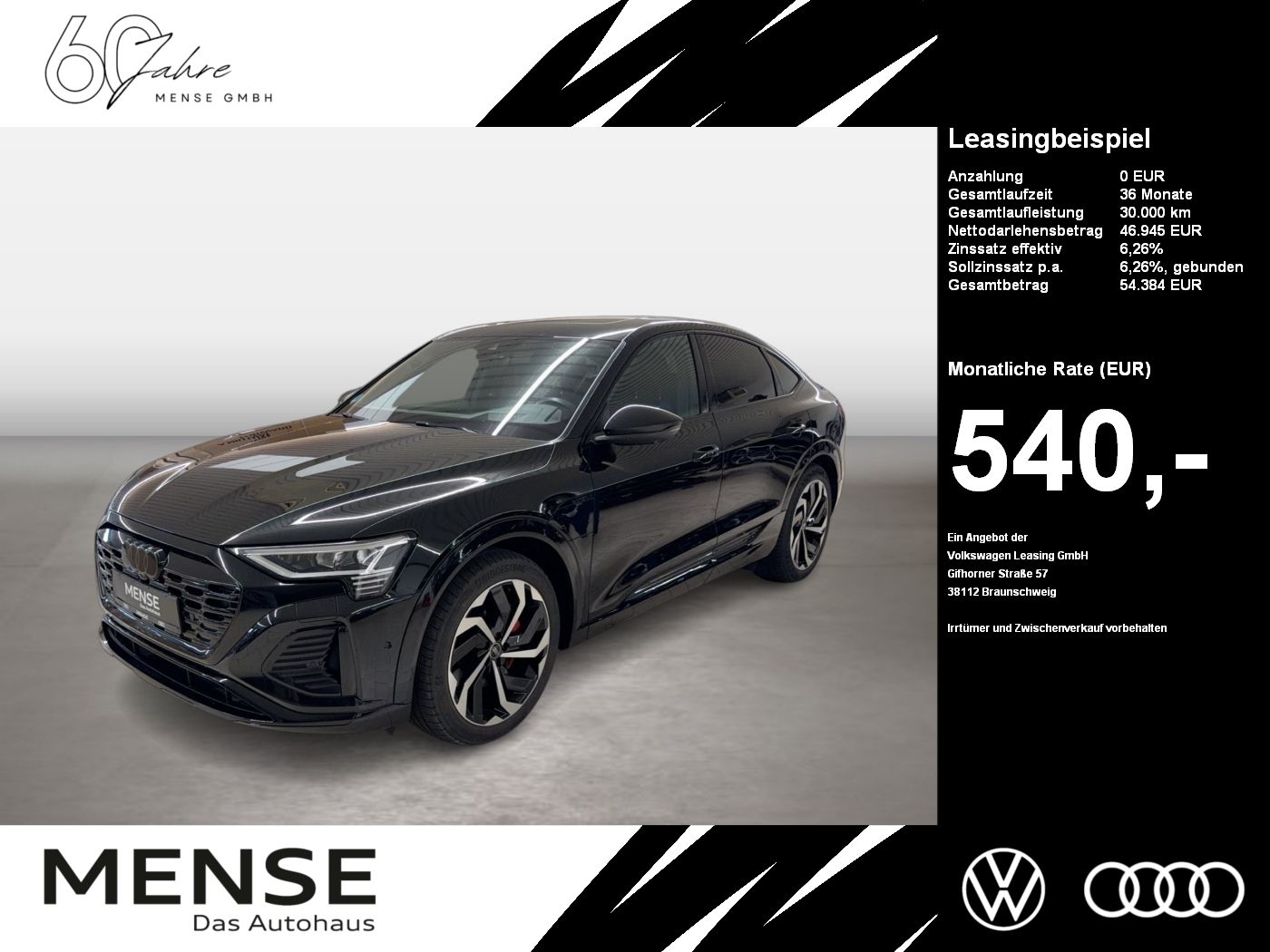 Fahrzeuge PKW autohaus mense Audi Q8 Sportback e-tron 50 quattro S line 2025 B&O