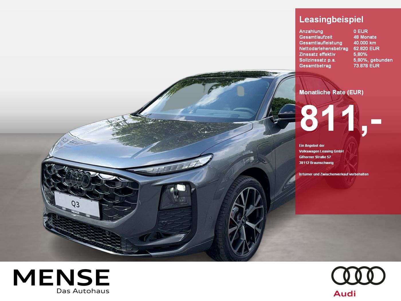Fahrzeuge PKW autohaus mense Audi Q3 Sportback e-hybrid 200 kW S tronic AHK Pano