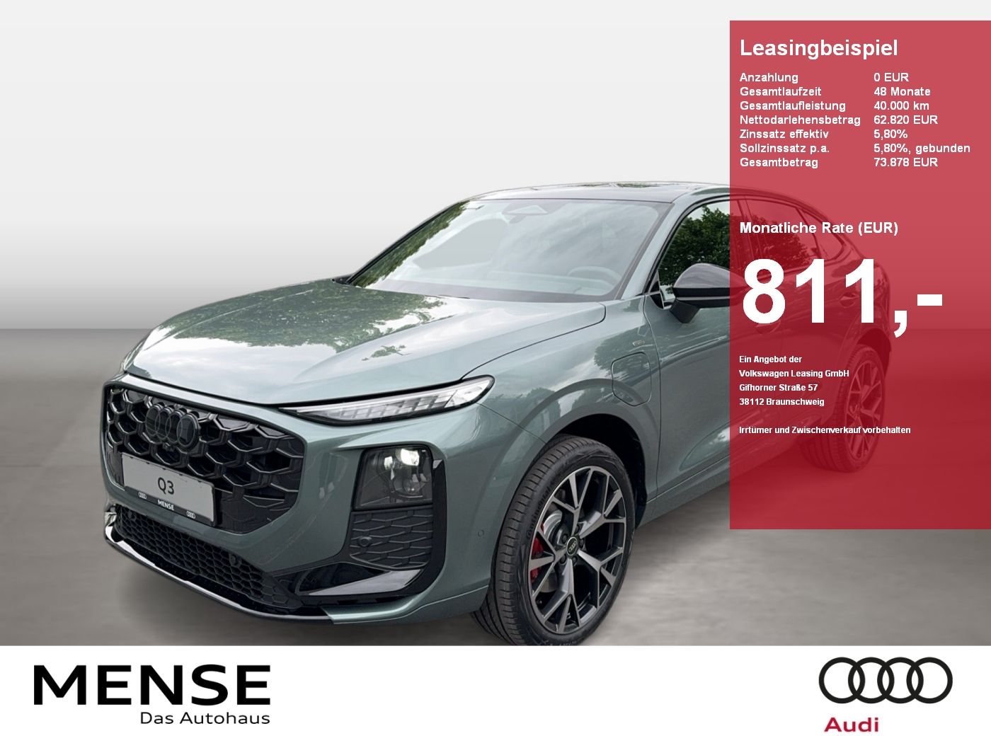 Fahrzeuge PKW autohaus mense Audi Q3 Sportback e-hybrid 200 kW S tronic Matrix AHK